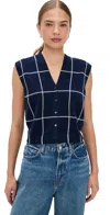 Simkhai Rozzi Vest Midnight Plaid In Blue
