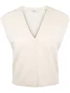 Simkhai Button-front Cashmere Vest In White