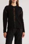 Simkhai Womens Wool Lace Trim Pullover Sweater In Black