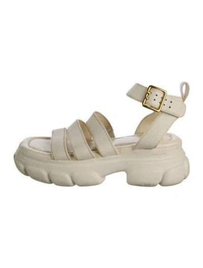 Pre-owned Simkhai Rubber Slingback Sandals In White