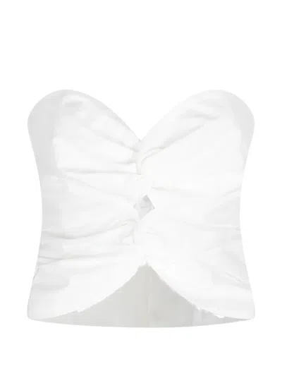Simkhai Ruched Twist-front Top In White
