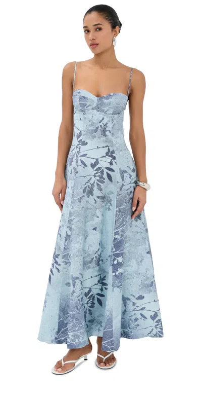Simkhai Rudie Bustier Maxi Dress In Blue