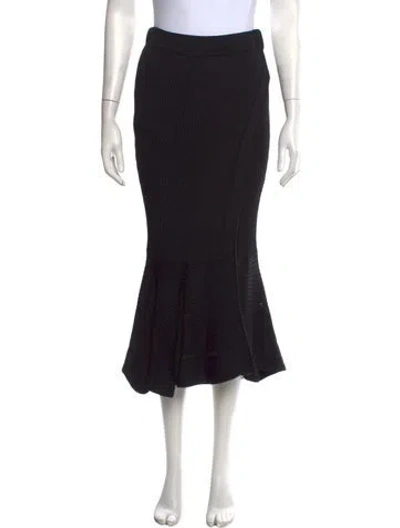 Pre-owned Simkhai Ruffle Embellishment Midi Length Skirt In Black