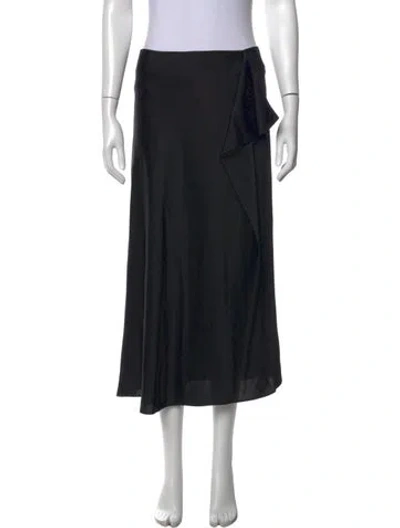 Pre-owned Simkhai Ruffle Embellishment Midi Length Skirt In Black