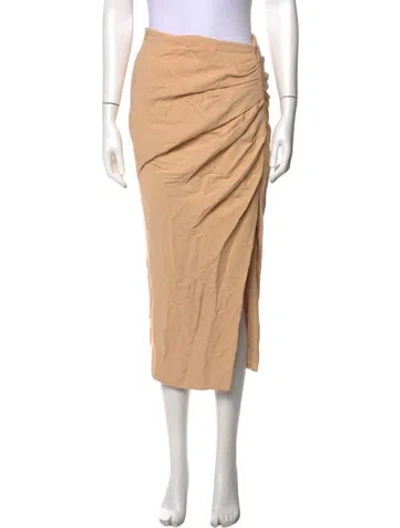 Pre-owned Simkhai Ruffle Embellishment Midi Length Skirt In Neutrals