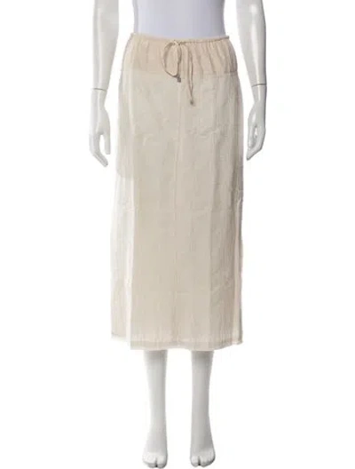 Pre-owned Simkhai Ruffle Embellishment Midi Length Skirt In Neutrals
