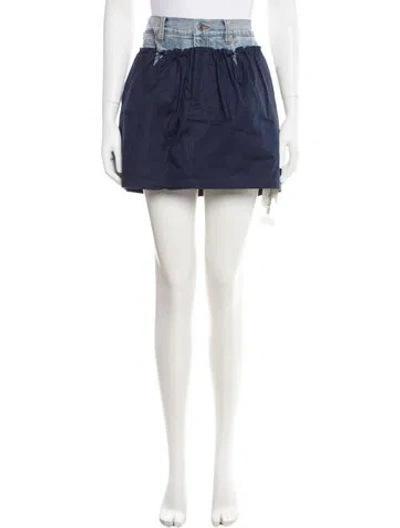Pre-owned Simkhai Ruffle Embellishment Mini Skirt In Blue