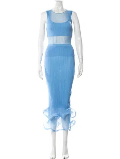 Pre-owned Simkhai Ruffle Embellishment Skirt Set In Blue