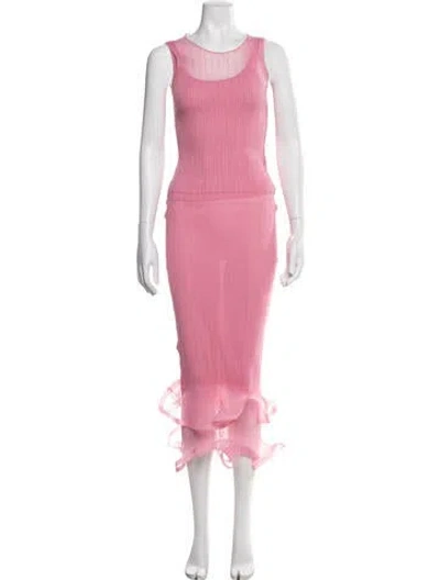 Pre-owned Simkhai Ruffle Embellishment Skirt Set In Pink