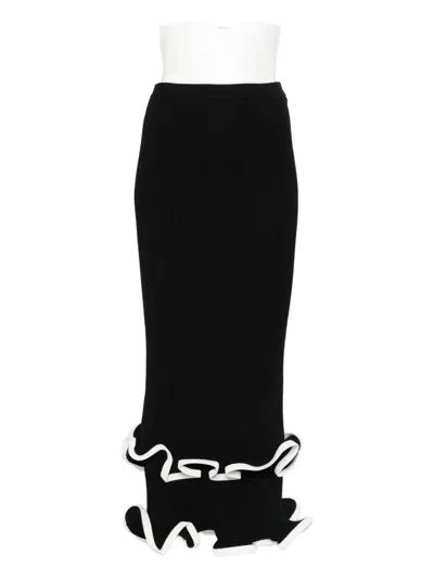 SIMKHAI RUFFLED MIDI SKIRT