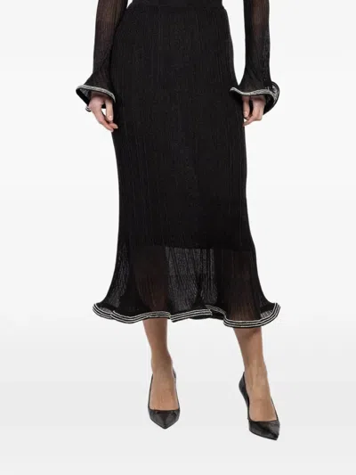 Simkhai Ruffled Midi Skirt In Black