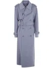 Simkhai Wool Belted Long Coat In Blue