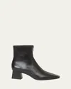 Simkhai Ryder Leather Zip Ankle Booties In Black