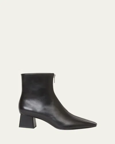 Simkhai Ryder Leather Zip Ankle Booties In Black