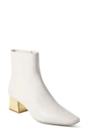 Simkhai Ryder Leather Square Toe Ankle Booties In Ivory
