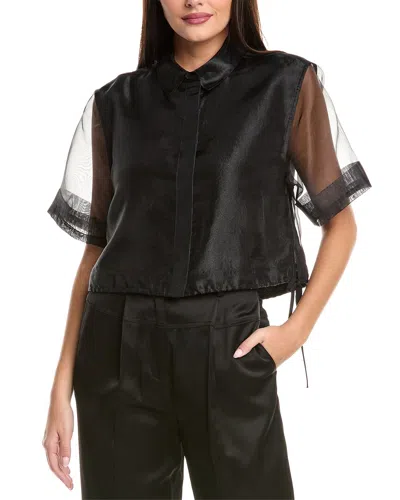 Simkhai Ryett Crop Shirt In Black