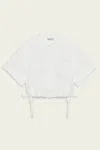 Simkhai Ryett Cropped Button Down Shirt White In White