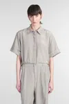 Simkhai Ryett Shirt In Grey Acetate In Grey
