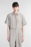 Simkhai Ryett Shirt In Grey Acetate In Grey