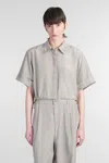 Simkhai Ryett Shirt In Grey Acetate In Grey