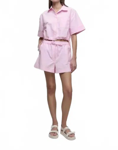 Simkhai Ryett Short Sleeve Crop Top In Daisy In Pink