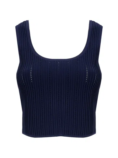 Simkhai Rylan Pointelle-knit Tank Top In Black
