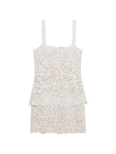 Simkhai Rylin Floral-motif Guipure-lace Mini Dress In White