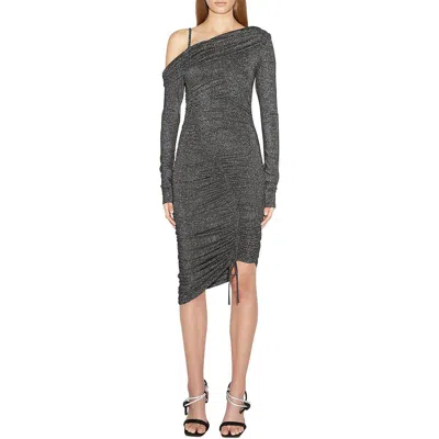 Simkhai Sabine Womens Metallic Midi Cocktail And Party Dress In Black