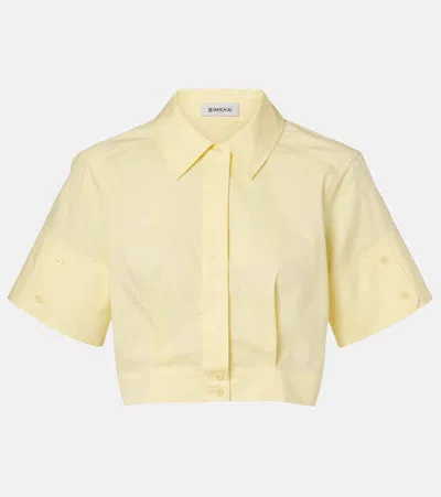 Simkhai Sabrina Cotton-blend Crop Top In Yellow