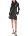 Simkhai Safia Sequin Long Sleeve Minidress In Black
