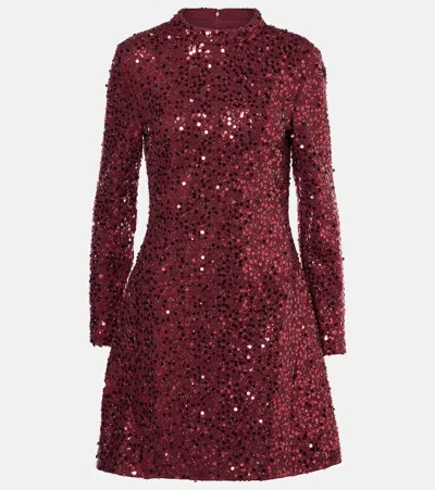 Simkhai Safia Sequined Minidress In Burgundy