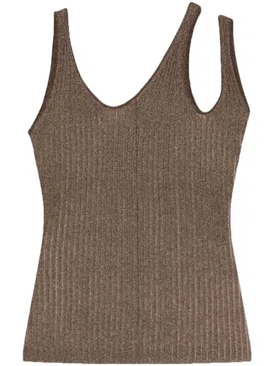 Simkhai Saga Ribbed-knit Tank Top In Marigold
