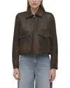 Simkhai Sage Textured-leather Jacket In Brown