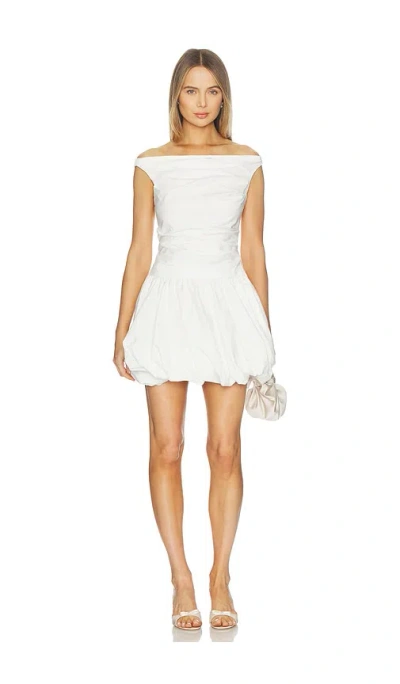 Simkhai Women's Salina Poplin Boatneck Bubble Mini Dress In White