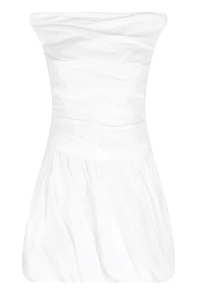Simkhai Women's Salina Poplin Boatneck Bubble Mini Dress In White