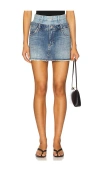 Simkhai Salix Denim Double-waist Mini Skirt In Blue