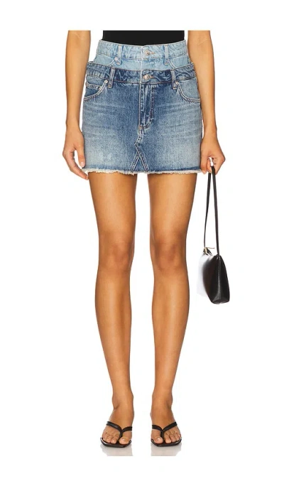 SIMKHAI SALIX DOUBLE WAISTBAND MINI SKIRT