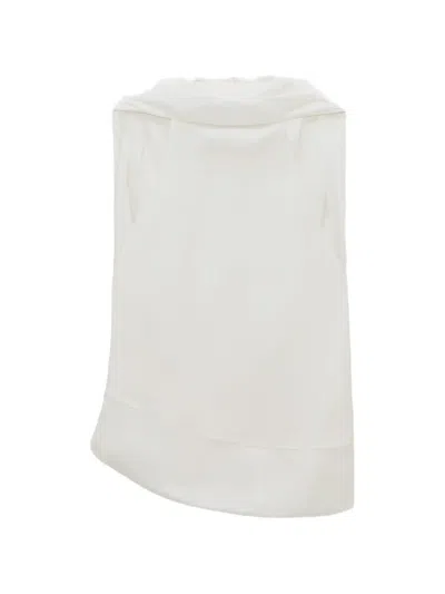 Simkhai Samira Draped Asymmetric Blouse In White