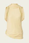 Simkhai Samira Satin Cape Top In Butter Cream In Neutral