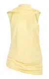 Simkhai Samira Satin Cape Top In Yellow