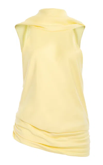 Simkhai Samira Satin Cape Top In Yellow