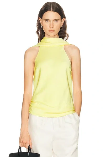 Simkhai Samira Satin Cape Top In Yellow