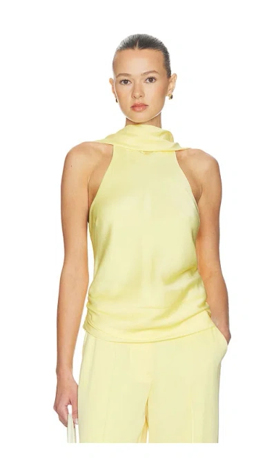 Simkhai Samira Satin Cape Top In Yellow