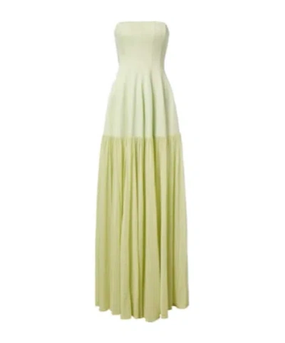 Simkhai Sandrine Gathered Jersey Bustier Gown In White