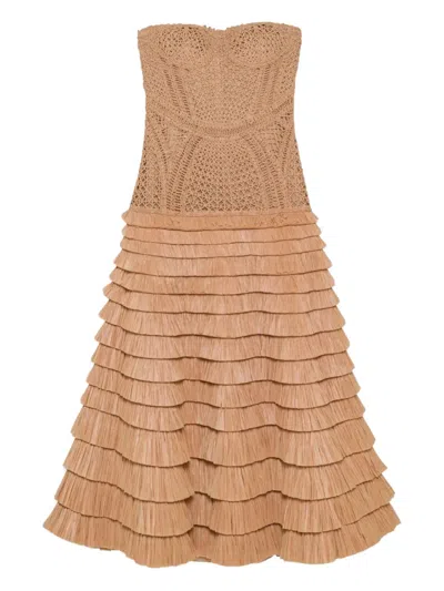 Simkhai Santana Midi Dress In Brown
