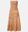 Simkhai Santana Raffia-blend Bustier Dress In Brown