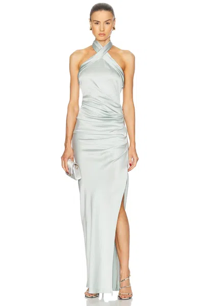 Simkhai Sarabella Halter Neck Dress In Powder Blue