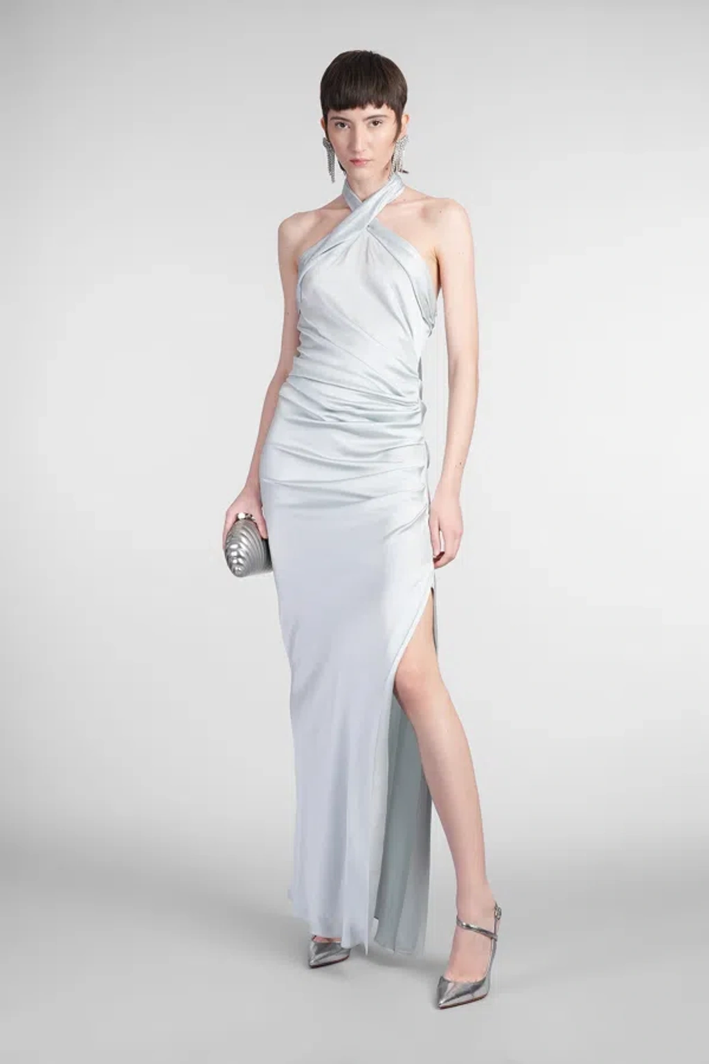 Simkhai Saranella Dress Woman In Cyan Acetate In Blue | ModeSens
