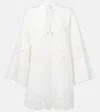 Simkhai Sarina Embroidered Long-sleeve Mini Dress In White