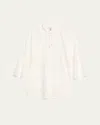 Simkhai Sarina Embroidered Long-sleeve Mini Dress In White